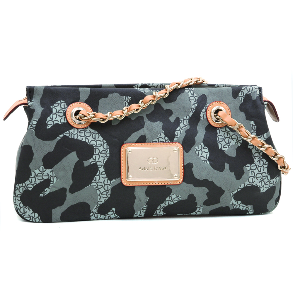 Women s Camouflage Style Shoulder Bag w Chain Twined Strap