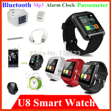 New Bluetooth Smart Watch WristWatch U8 U digital watch for iPhone 4 4S 5 5S 5C 6 Samsung S3 S4 S5 HTC Android Phone Smartphones
