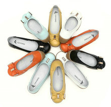 2014 new casual flat heel shoes flat shoes bow flat solid round toe with bowtie for