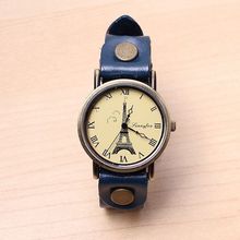 6 Colors 2015New Arrival Brand big watches Eiffel Tower Design Quartz Watch wiith rivet watch men
