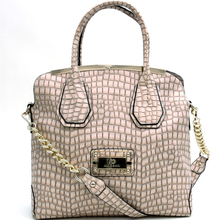 Large Gold Trimmed Croco Tote Bag for Women