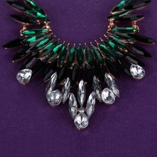 Fashion Hot Elegant Jewelry Pendant Crystal Rhinestone Gold Chain Bib Necklace Women Wedding Party For Women