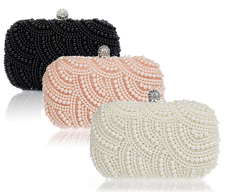 Women Pearl Evening Bag fashion bags bolso party bags Clutch Gorgeous Bridal Wedding Party bags bolsa