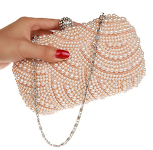 Women Pearl Evening Bag fashion bags bolso party bags Clutch Gorgeous Bridal Wedding Party bags bolsa