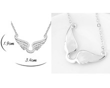 White Crystal Cupid Angel Wings Pendant Necklace Made With Swarovski Elements Fine Jewelry For Your Lover