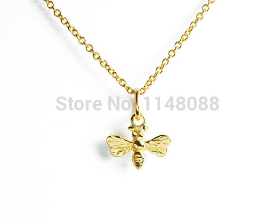 2014 Newest Listing Jewelry Necklace Cute Honey Bee Pendant Necklace Bee Princess Necklace 30pcs lot