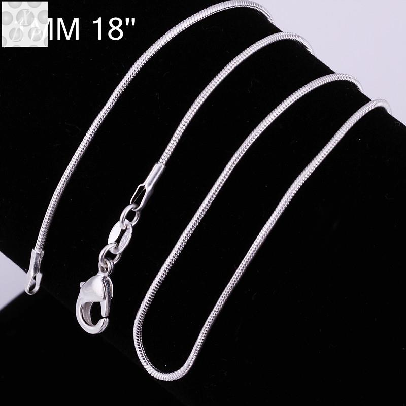 C008 18 Hot sale fashion different sizes 925 silver snake chain