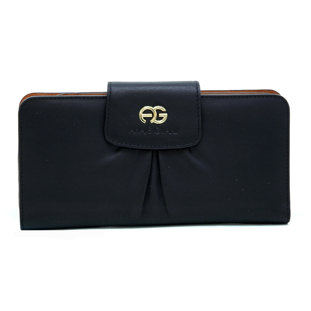 Anais Gvani Cadman Plaza Snap Closure Genuine Leather Wallet