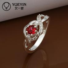2014 SALE joias 925 Silver ruby wedding Austrian Crystal CZ Simulated Diamonds ring new design for lady