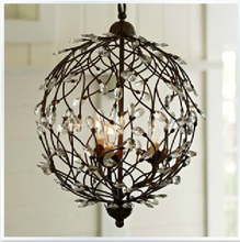 American designer vintage crystal chandelier wrought iron rustic restaurant IKEA living room bedroom garden flowers chandelier