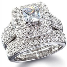 Victoria Wieck Majestic Sensation 134Pcs Topaz Simulated Diamond 14KT White Gold GF Wedding Band Ring Set Sz 5-11 Free shipping