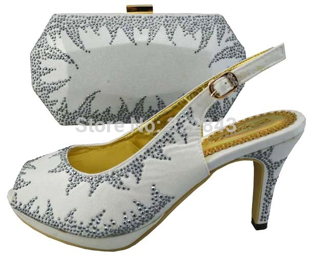 Free Shipping 2014 NEW ARRIVAL Italian matching shoes and bags 1308 28 silver african women clutch