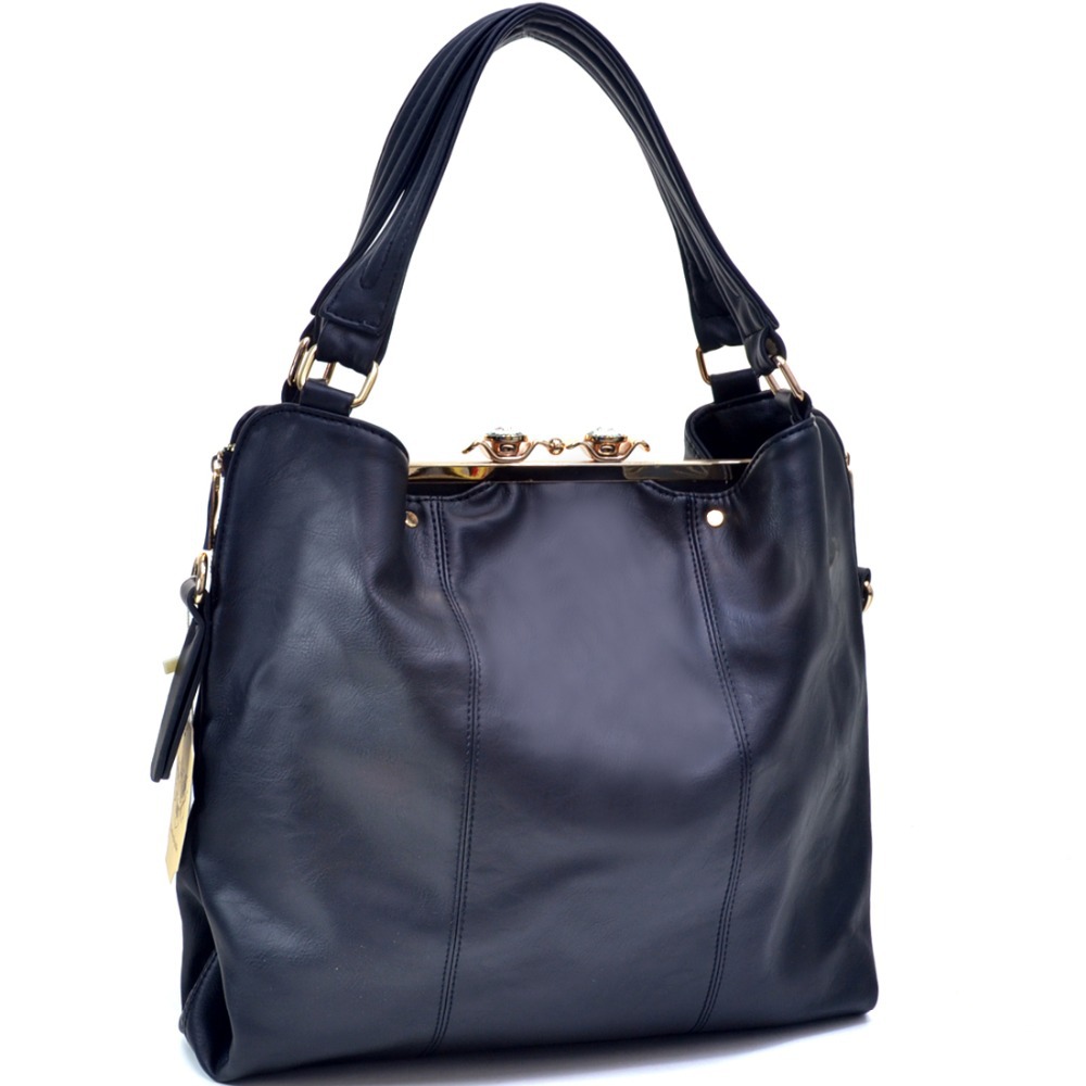 Jewel Fashion Snap Close Clutch Combo Tote Bag