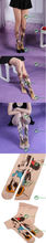 2015 Real Top Fashion Animal Silk free Natural Color Kawaii Minnie Mouse Pattern Transparent Tattoo Pantyhose
