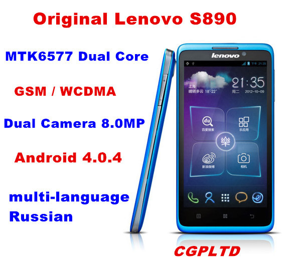Original Lenovo S890 cell Phones 5 IPS Andorid 4 0 MTK6577 Dual Core 8MP camera bluetooth