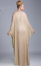 New Fashion Dubai Abaya Jalabiya Kaftans Fantasia musilim Evening Dress 2014 Long Sleeve Champagne 