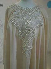 New Fashion Dubai Abaya Jalabiya Kaftans Fantasia musilim Evening Dress 2014 Long Sleeve Champagne 