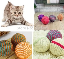 FD1006 Pet Dog Cat Kitten Teaser Playing Chew Rattling Sound Toys Rope Ball ~1PC
