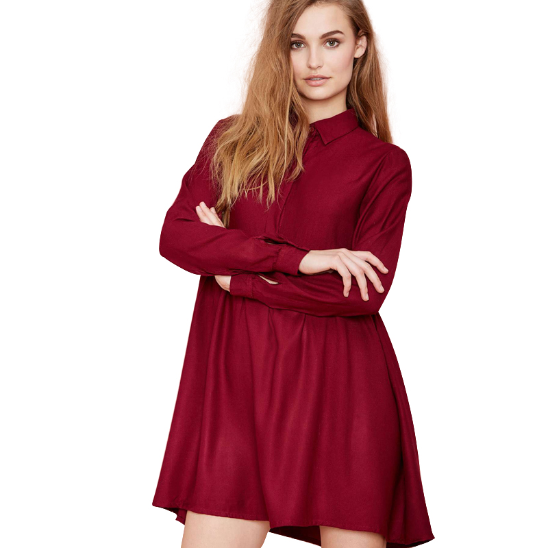 Fashion-red-vintage-shirt-dresses-high-street-women-clothing-2014-new ...