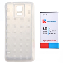 Link Dream High Quality 7800mAh Mobile Phone Battery with Phone Cover Back Door for Samsung Galaxy S5  G900 (White)