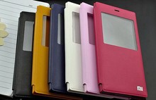 50pcs l Window Flip PU Leather Stand Case Cover Original Official Cases For Xiaomi MIUI Mi3