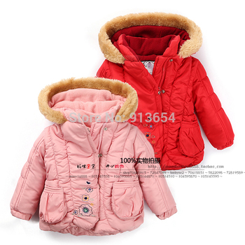 Девочки зима пальто одежда для младенцев дети верхняя одежда закрытый воротник девочки-младенцы куртки