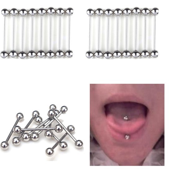 Wholesale 10Pcs Tongue Nipple Ear Rings BARS BARBELL BODY PIERCING JEWELRY