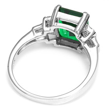  2014 New Fashion 3ct Genuine Nano Russian Emerald Ring 925 Solid Sterling Silver Set High