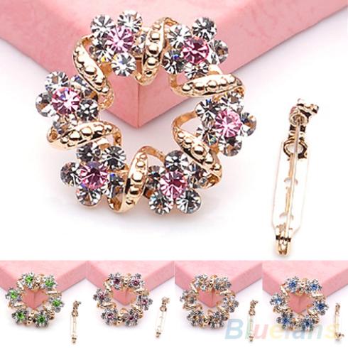 Fashion Korean Brooch Jewelry Luxury Rhinestone Garland Scarf Clip Brooches Pin upB112 1LIJ