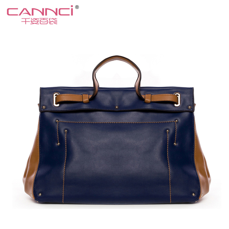 Cannci 2014 women s handbag cowhide fashion color block handbag fashion shoulder bag