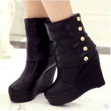2014 British of wind rivets high with women s shoes slope with a single round Martin