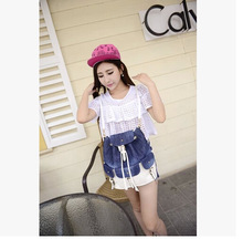 2014 New Korean Version Of The Influx Of Women Hit Color Retro Denim Cloth Shoulder Bag Diagonal Shoulder Bag With Three Small B
