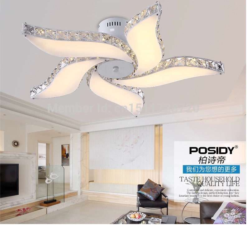 2014 New modern lustre crystal ceiling fan lights design for living ...
