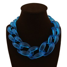 New arrival big plastic Chain Necklace Fashion Sapphire jewelry
