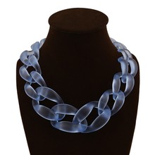 New arrival big plastic Chain Necklace Fashion Sapphire jewelry