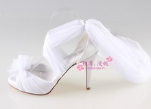 Free shipping new white lace sandals elegant wedding shoes for women open toe fashion bridal shoes