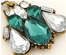 2014 Popular Jewelry Accessories Vintage Earrings Green Crystal Gems Sexy Fashion Star Gold Drop Earrings for