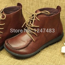 Hands made Genuine Calf Leather Series National Flavor Short Boots Flat High-top Shoe Comfortable Footwear Bohemian style 4 girl