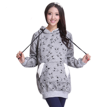 Fashion cartoon design warm winter hoodies coat maternity women for pregnant