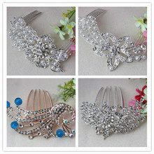 4PCS Fashion flower leaves Bridal Women Hair Accessories Tuck Comb Wedding Jewelry Pearl Crystal  Bridal Hair Comb Free Shipping