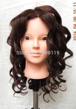80% real hair 22 inch training heads dummy heads mannequin head  for salon school  27# hair clour free shiping