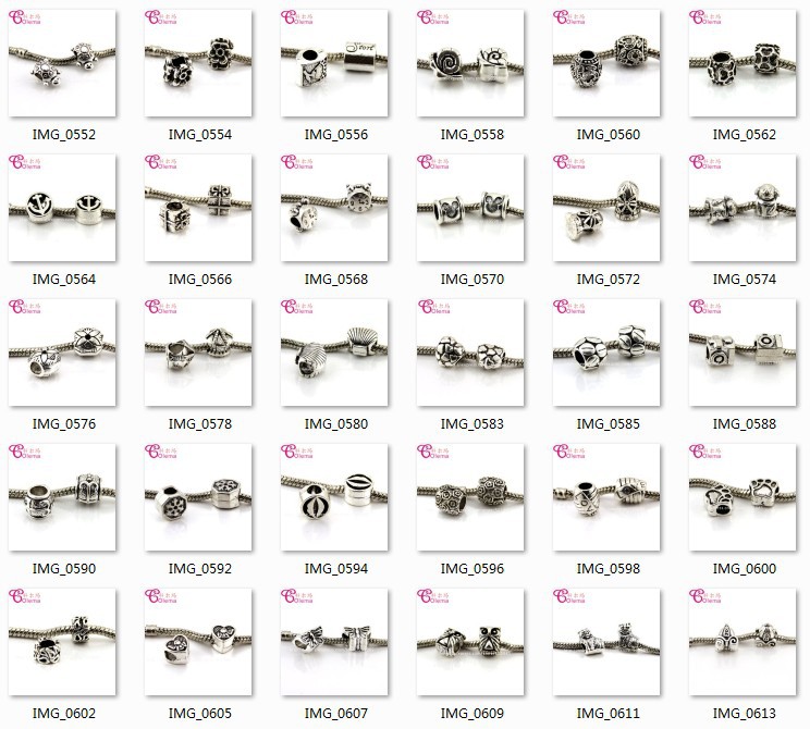 New arrival 60pcs lot mix match silver 925 beads charms fit pandora charm bracelets free shipping