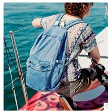 FREE SHIPPING American Apparel Bag Fashion Brief Vintage Retro Finishing Water Wash Denim AA Backpack School