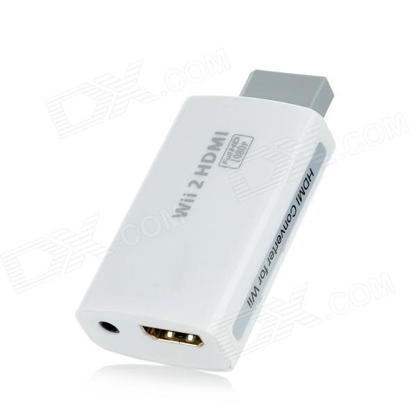 Free Shipping Hot Sale New White Wii to HDMI Wii2HDMI Adapter Converter Full HD 1080P Output Upscaling + 3.5mm Audio Box