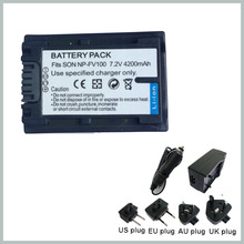 Rechargeble NP-FV100 NP FV100 LI-ion Battery +FV100 Battery Charger +Car charger for Sony FV30 DCR-DVD103 camera parts