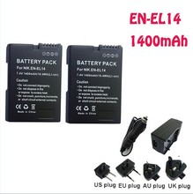 EN EL14 Li ion EN EL14 2pcs Batteries EN EL14 Charger car charger for Nikon COOLPIX