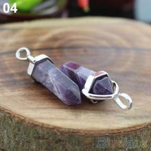 Rock Crystal Healing Point Chakra Reiki Pendant Bead For Necklace 1L27