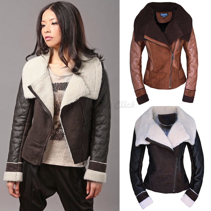 Whole Plus Size Women Blazers And Jackets Single On Ruffle Womens Jackets And Coats Hot Style Slim Long Sleeve Fur Leather Jacket Women Zipper Sheepskin Winter Coat Outcoat V7036