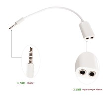 free shipping earphone divine cable 1 to 2 audio separate use 2 earphone earpod headset in one device phone mp3, computer laptop