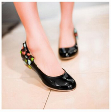Free shipping 2014 fashion bow low to slope with spring candy color women s pumps size